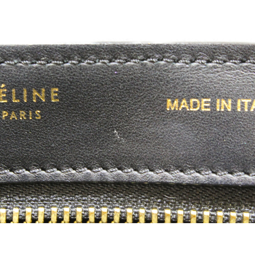 CELINE Trapeze Black Navy Blue Beige Tan Leather Handbag Shoulder Bag - Picture 5 of 7